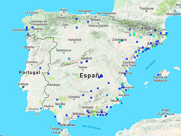 Citas en la base de datos de Biodiversidad Virtual hasta 2016.