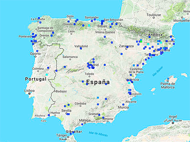 Citas en la base de datos de Biodiversidad Virtual hasta 2016.